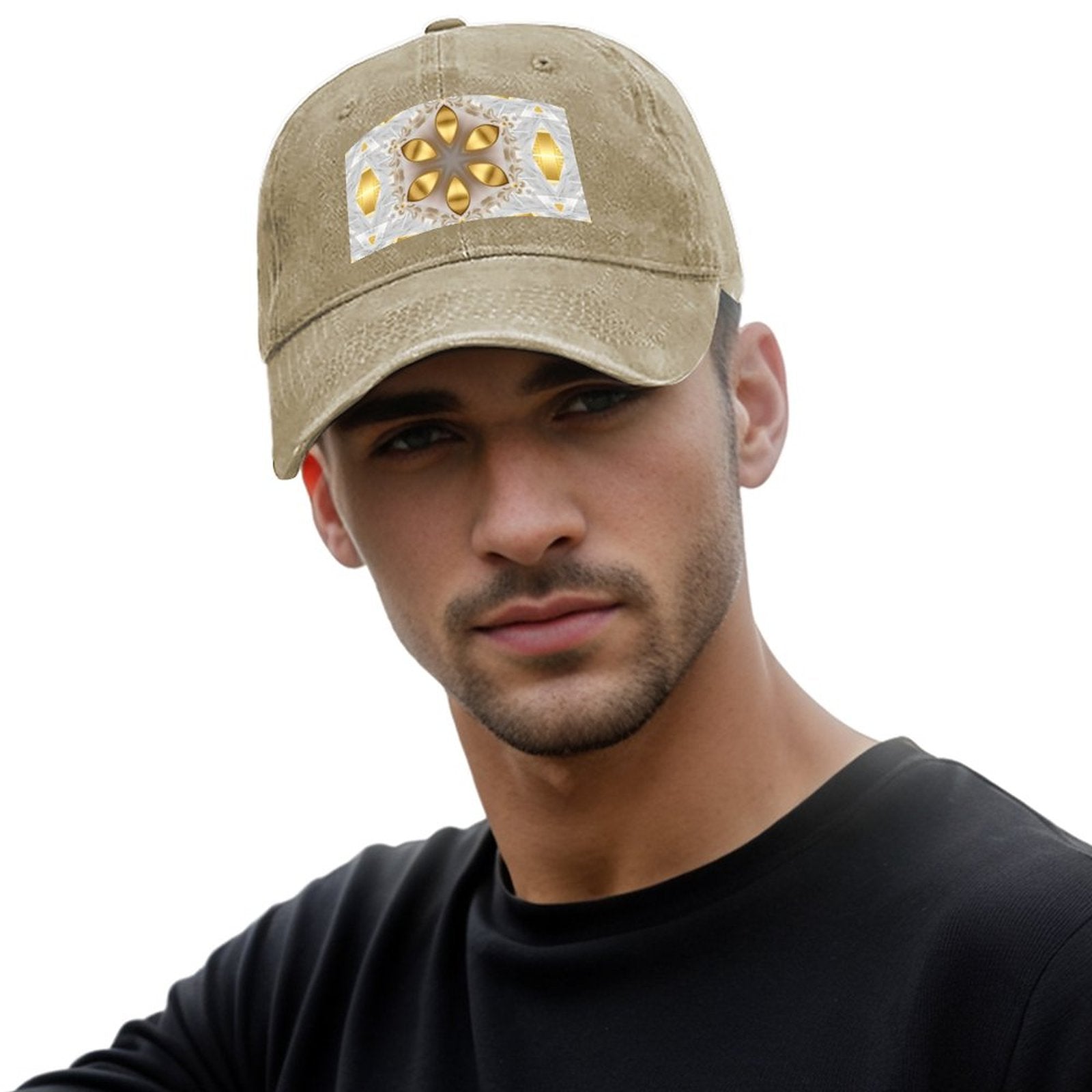 Golden Design Cotton Vintage Washed Denim Baseball Cap (Made in USA)