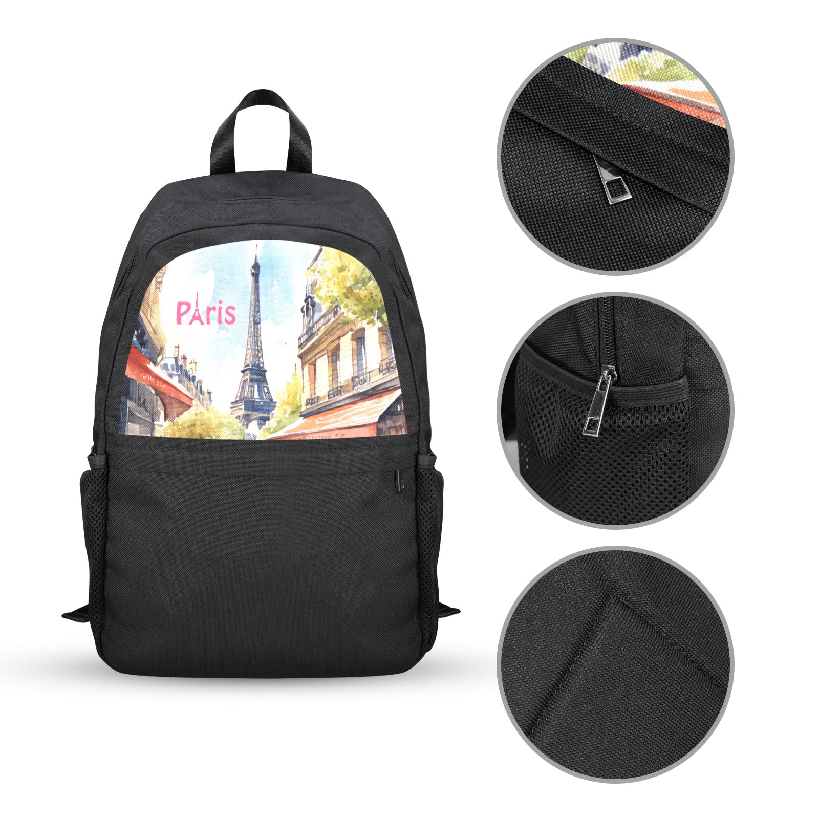 Eiffel Tower in Paris Casual Backpack (Upper Part Printing) (Model 1753)