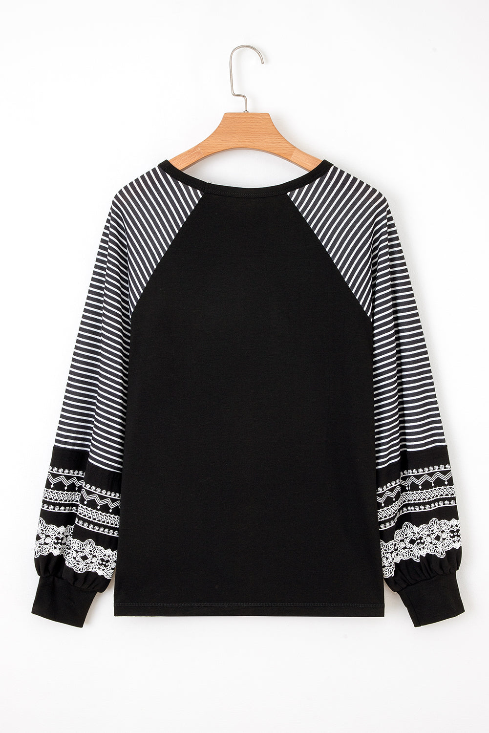 Women's Stripe Patchwork Raglan Long Sleeve Top