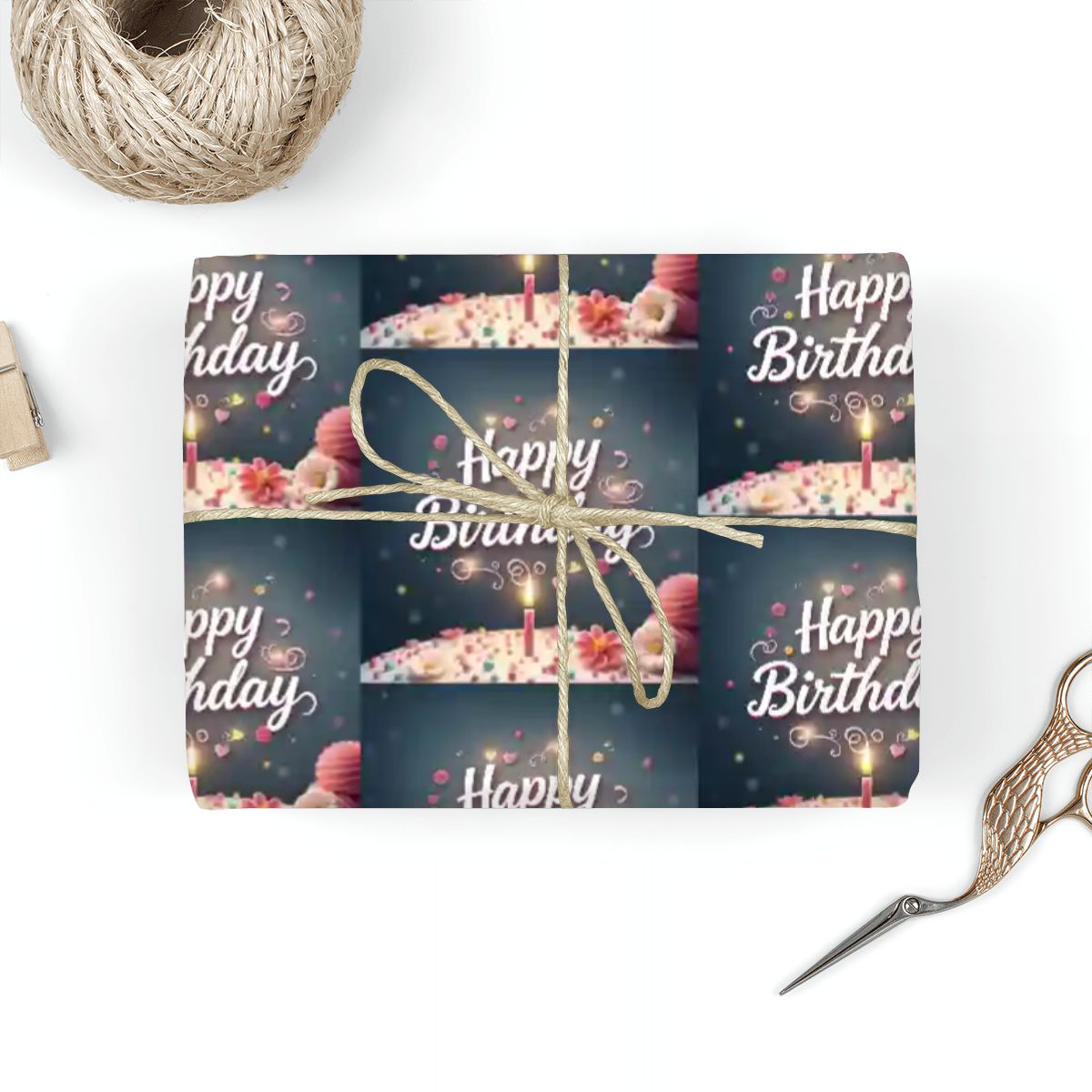 Happy Birthday 3-pack Gift Wrapping Paper Sheets (Made in USA)