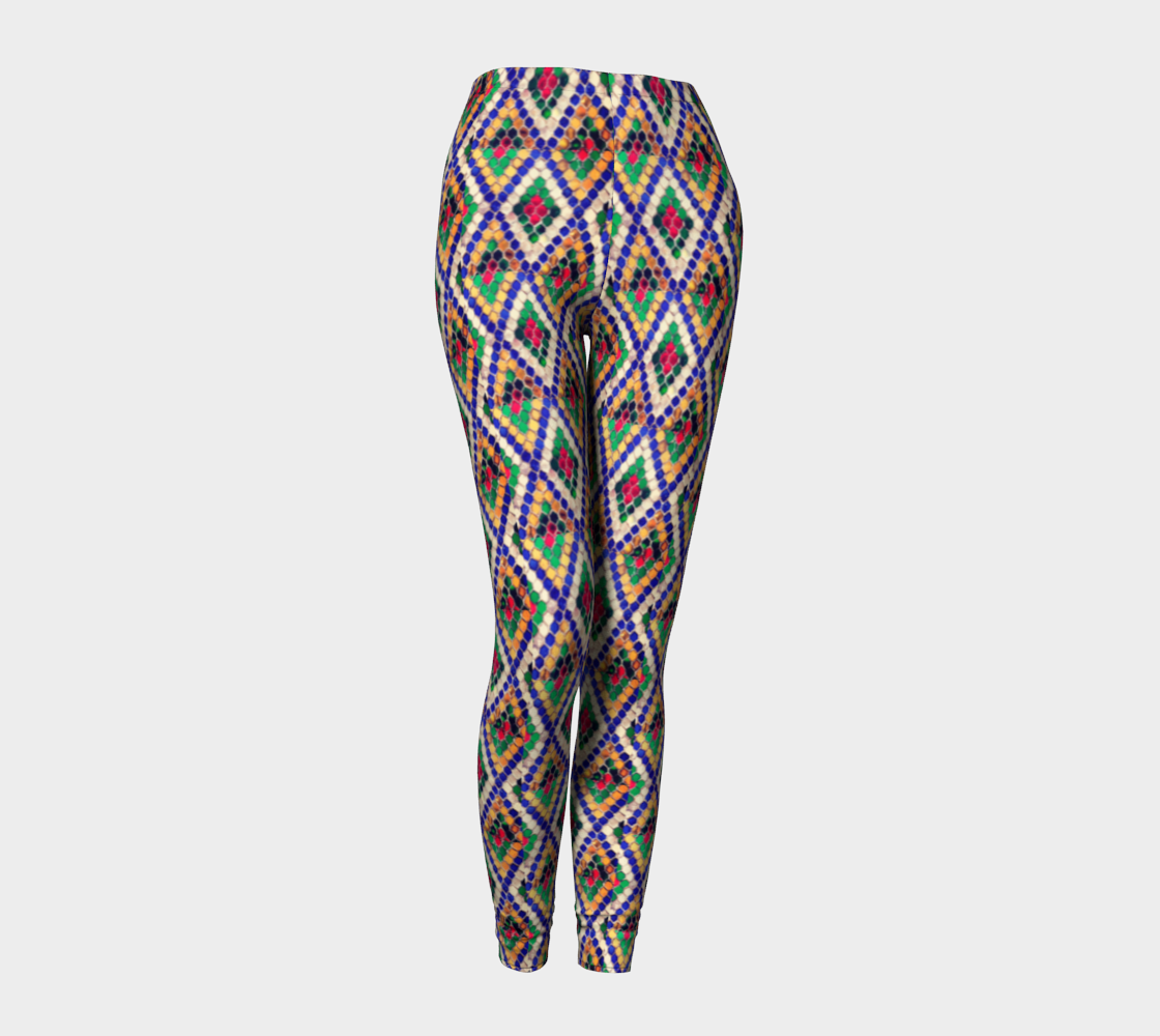 Colorful Diamond Pattern Printed Leggings