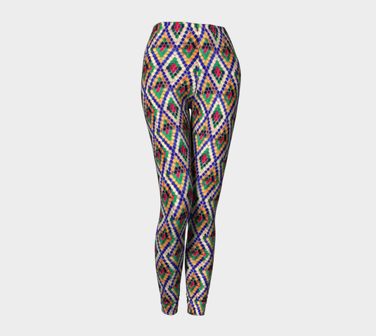 Colorful Diamond Pattern Printed Leggings