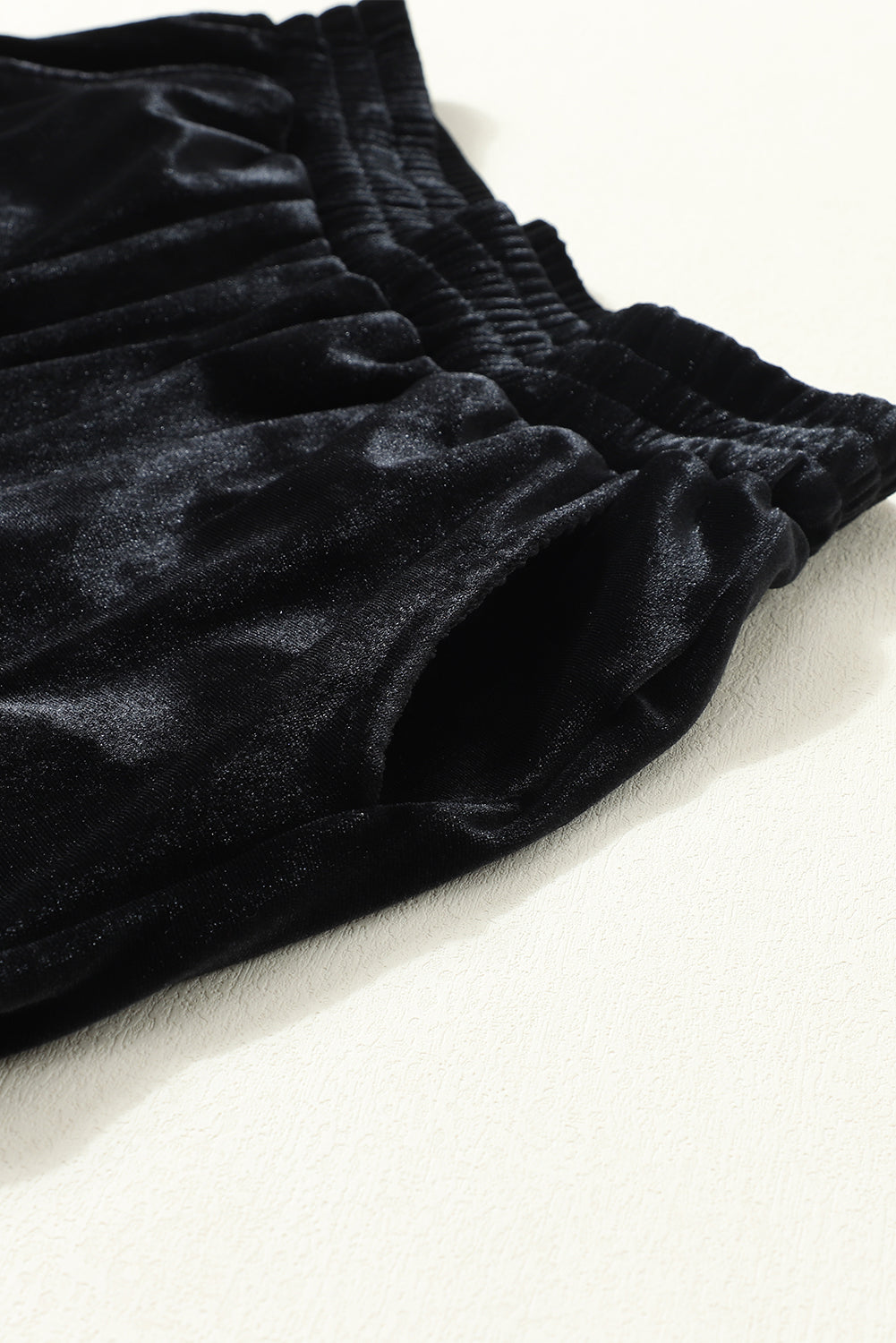 Black Vintage Pocket Velvet Jogger Pants