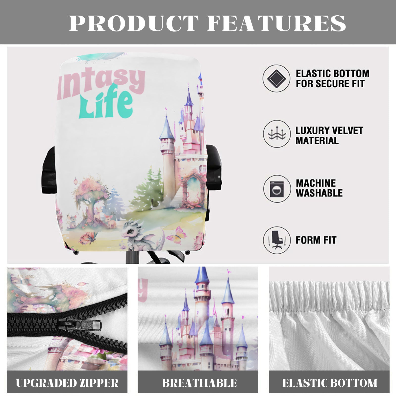 Fantasy Life Office Chair Cover | Ships from USA