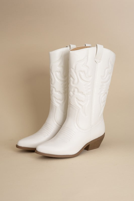 Western White Boots and Accessories Bundle
