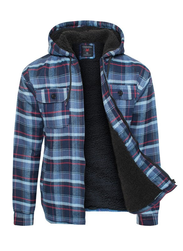 Men's Flannel Sherpa Lined Jacket