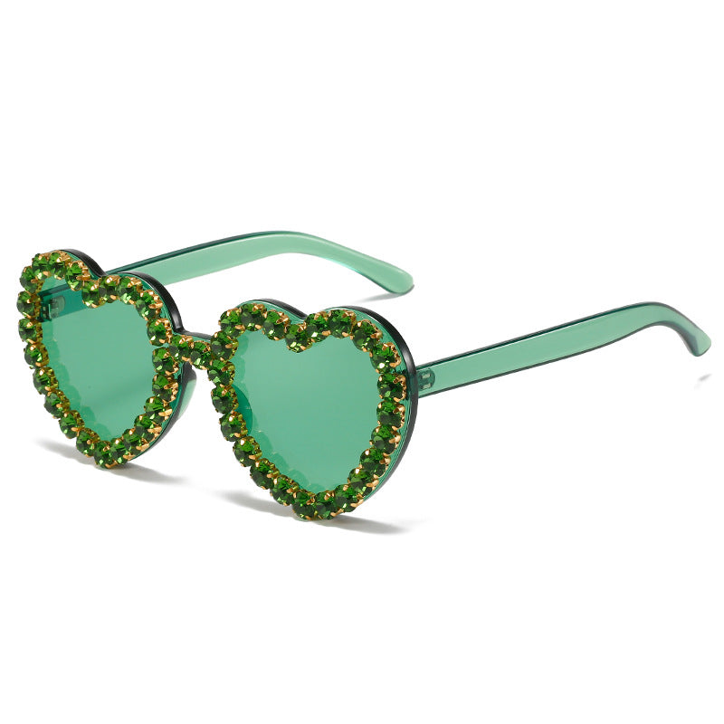 Heart Shaped Y2K Rhinestone Sunglasses