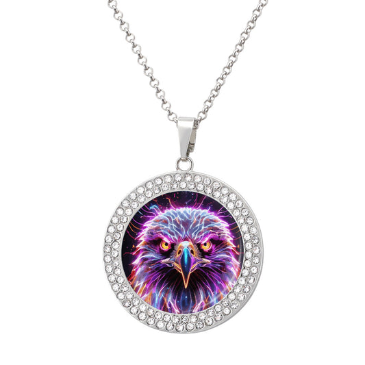 Printed Design Multicolored Diamond Pendant & Necklace