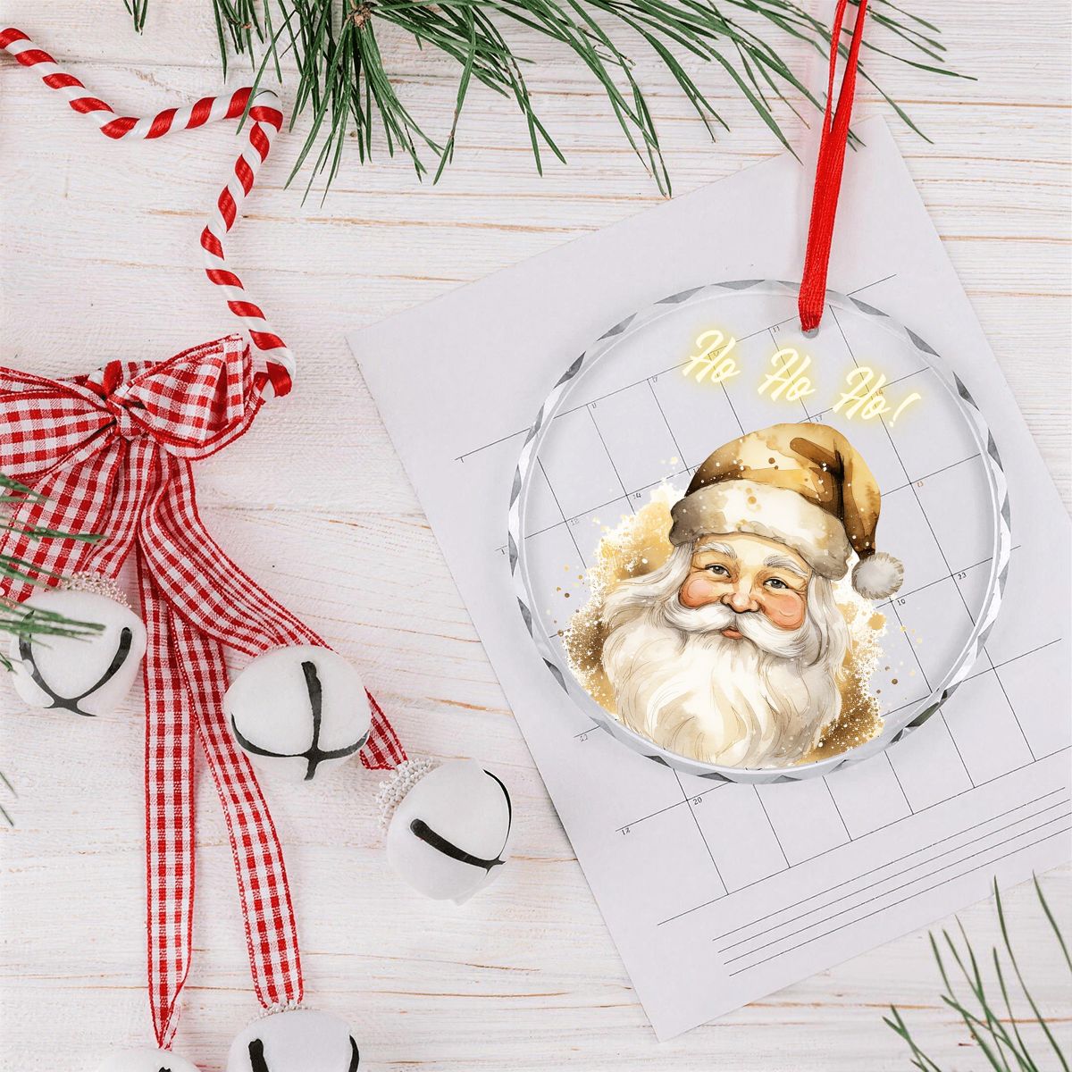 Round Glass Christmas Ornament (Made in USA) sianybdesignsElegantGoldChristmassantasoftandinvitingli949d655e0da04c28a8e3a43e435c7152