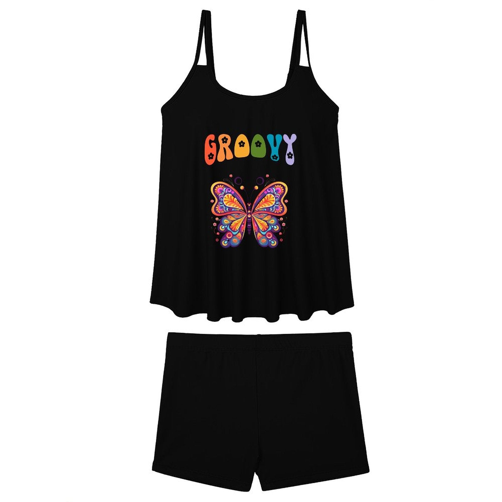 DTF Tankini Two-Piece Swimsuit for Women(Front Printing)