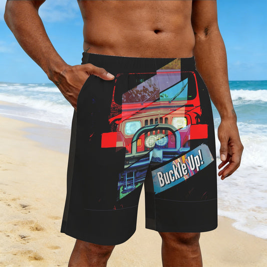 Buckle Up! 4-wheel Drive Men's All Over Print Swim Shorts | Ships from USA