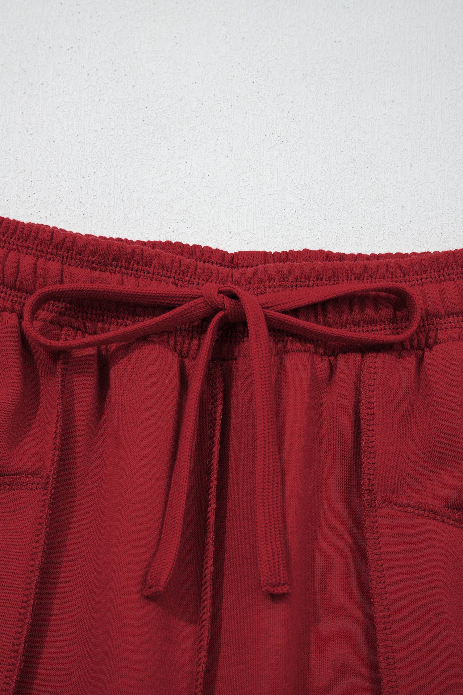 Rose Red Drop Shoulder Boxy Tee and Barrel Pants Set