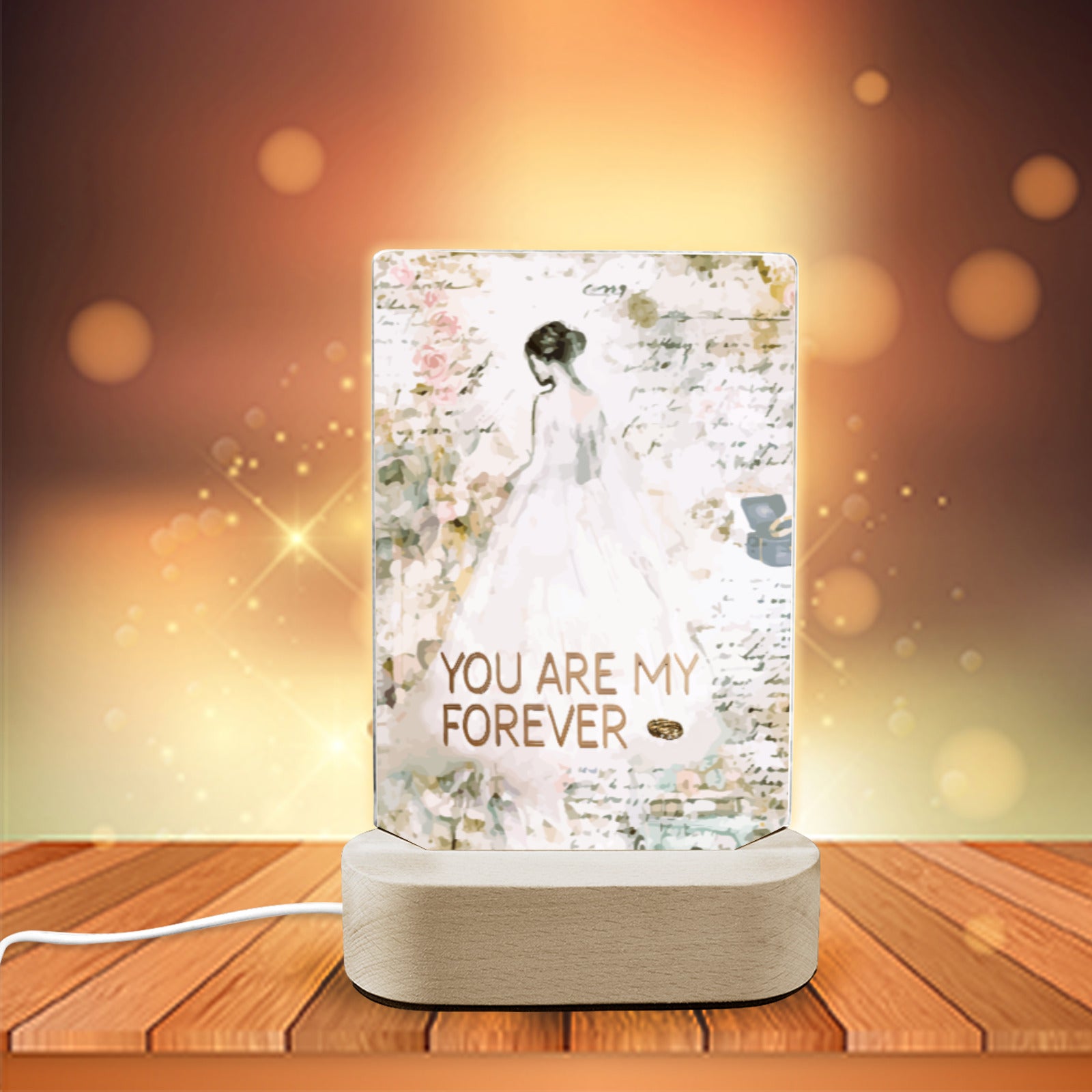 You Are My Forever Bride Acrylic Photo Panel with Lighted Stand (Made in USA)