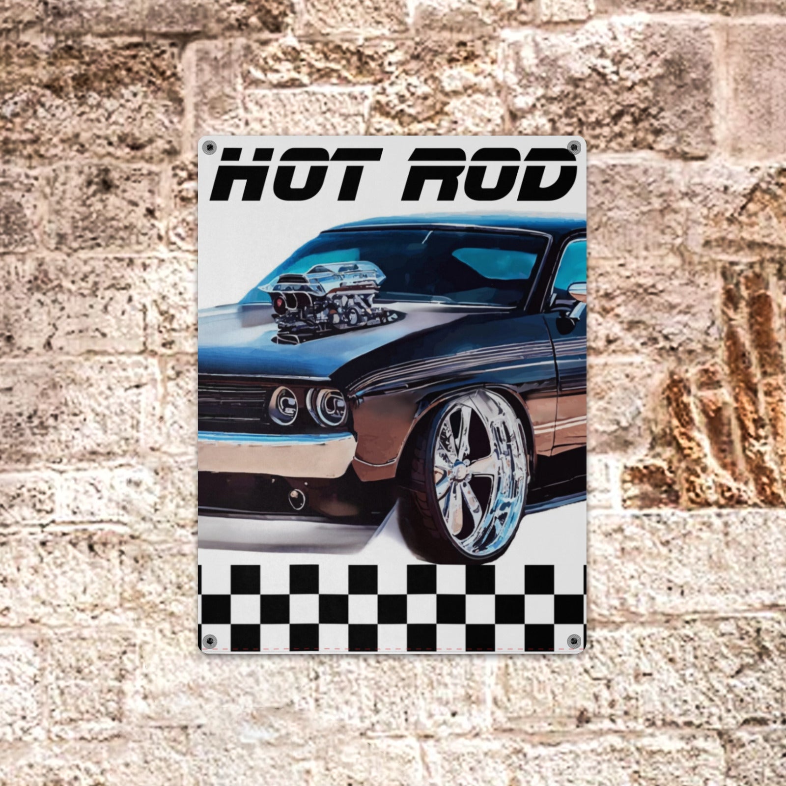 Hot Rod Muscle Car Metal Tin Sign 12