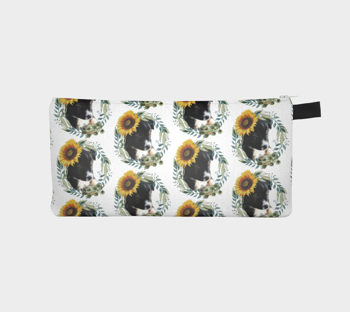 Cute Puppy with Sunflowers Pencil Case