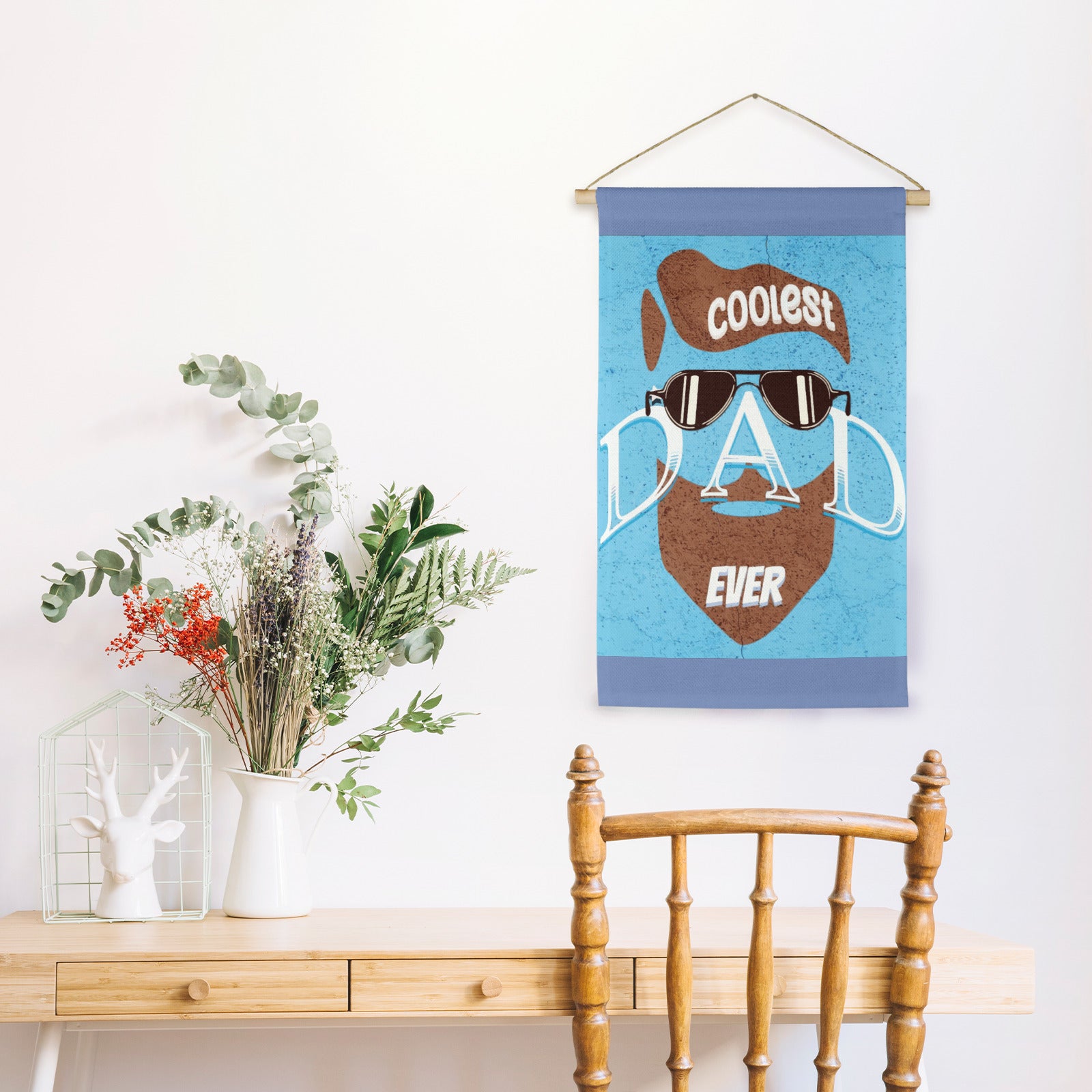 Coolest Dad Ever Linen Hanging Wall Art