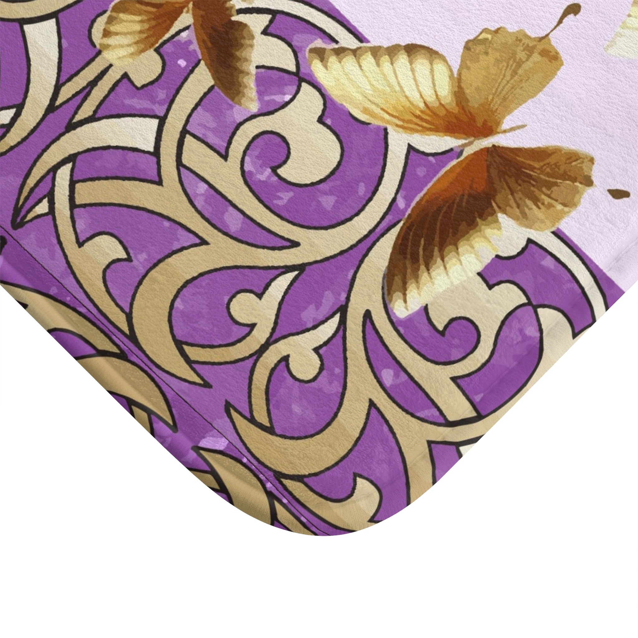 Golden Butterflies Flying Away Bath Mat