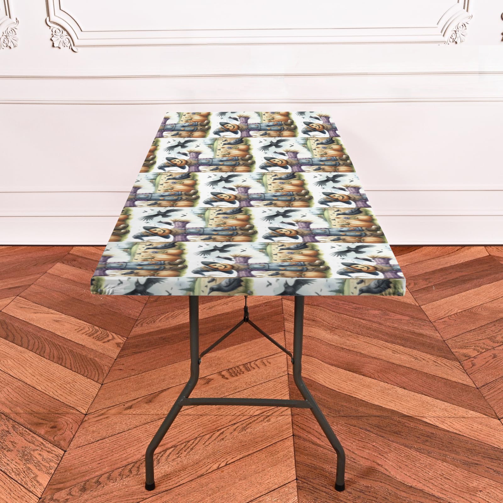 Fall Scarecrow Thanksgiving Elastic Table Cover - 72