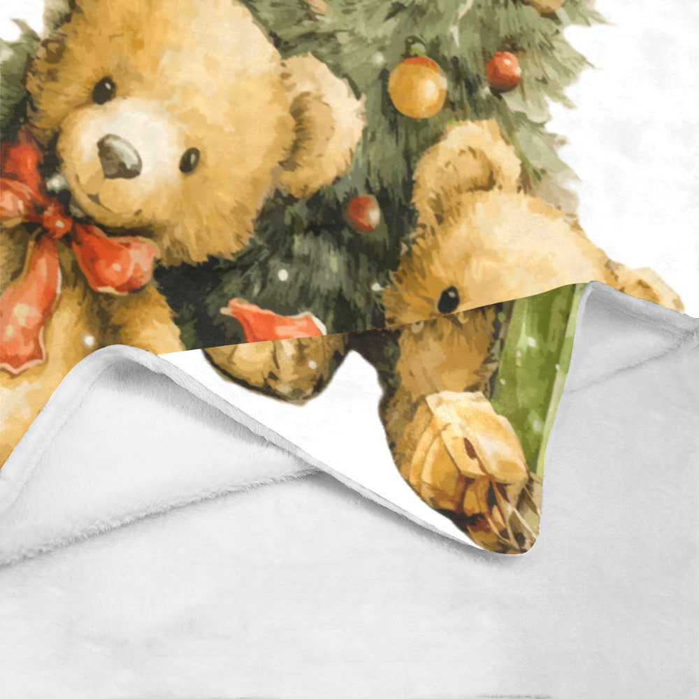 Christmas Teddy Bears Ultra-Soft Micro Fleece Blanket (Made in USA )