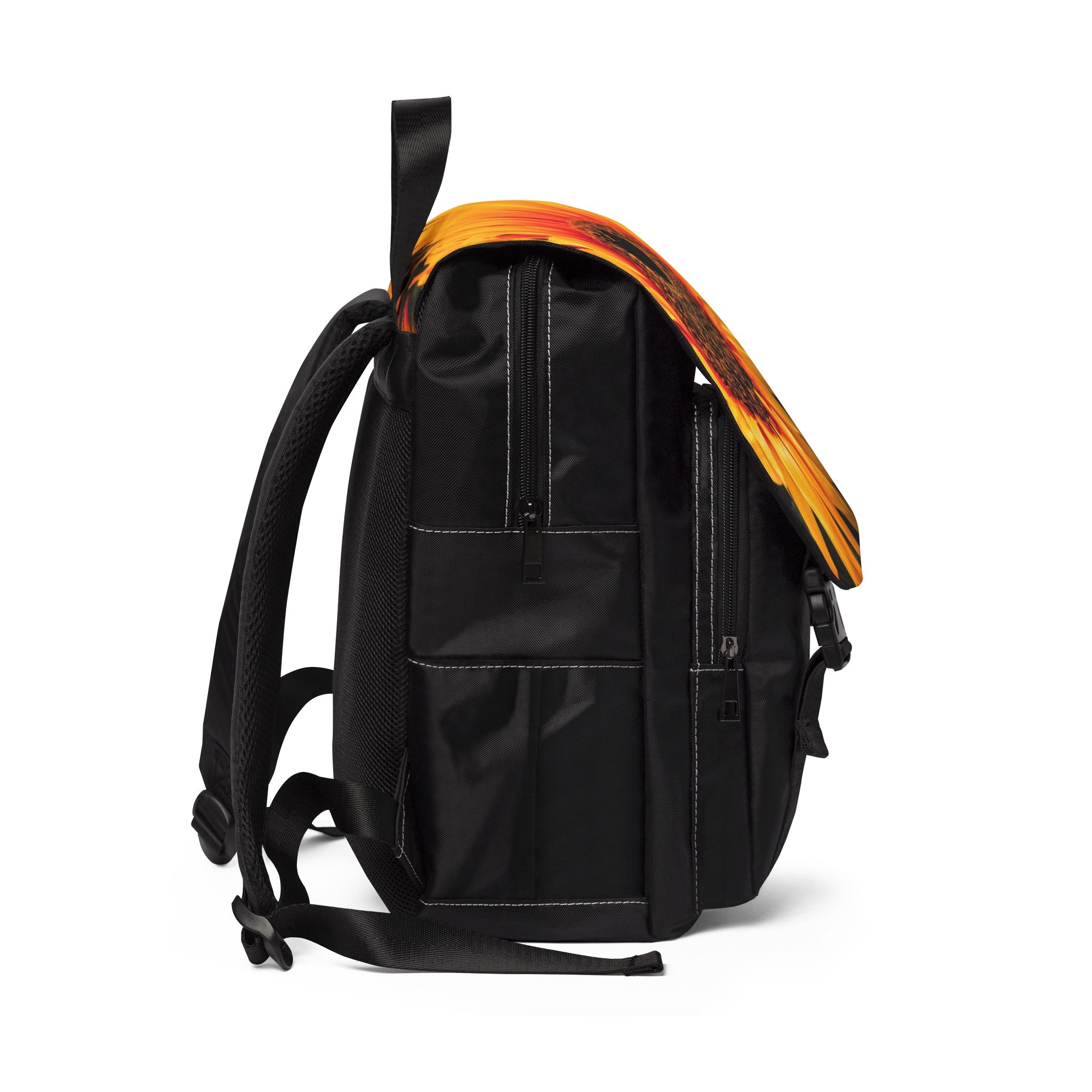 Yellow Sunflower Casual Shoulder Backpack