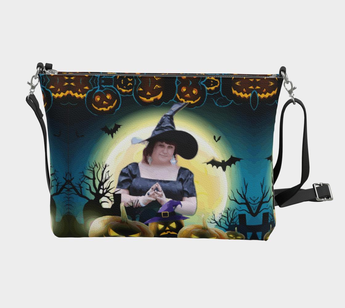 Halloween Witch Vegan Leather Crossbody Bag