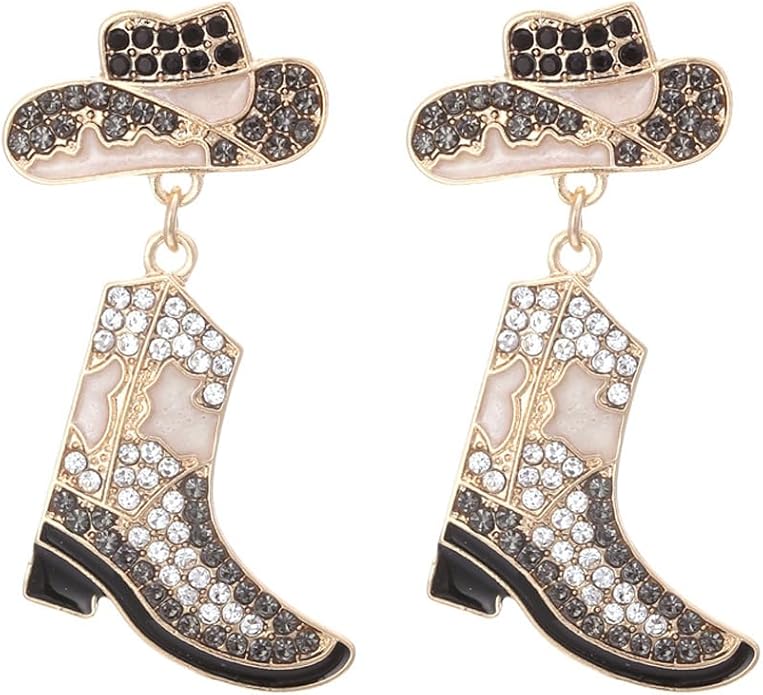 Cowboy Hat and Boot Dangle Earrings