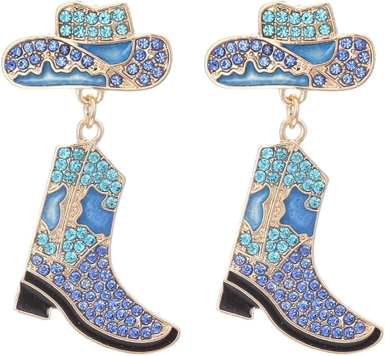 Cowboy Hat and Boot Dangle Earrings