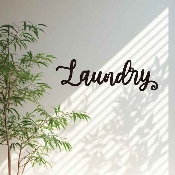 Vintage Industrial Metal Wall Sign For Laundry Room & Garage