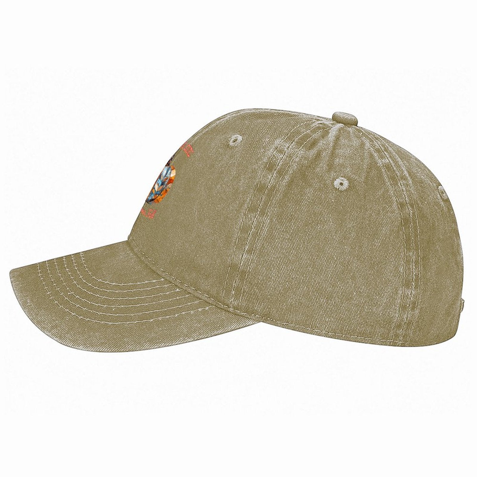 Just a Girl Who Loves Fall Pumpkins Cotton Vintage Washed Denim Baseball Cap (Front Printing)