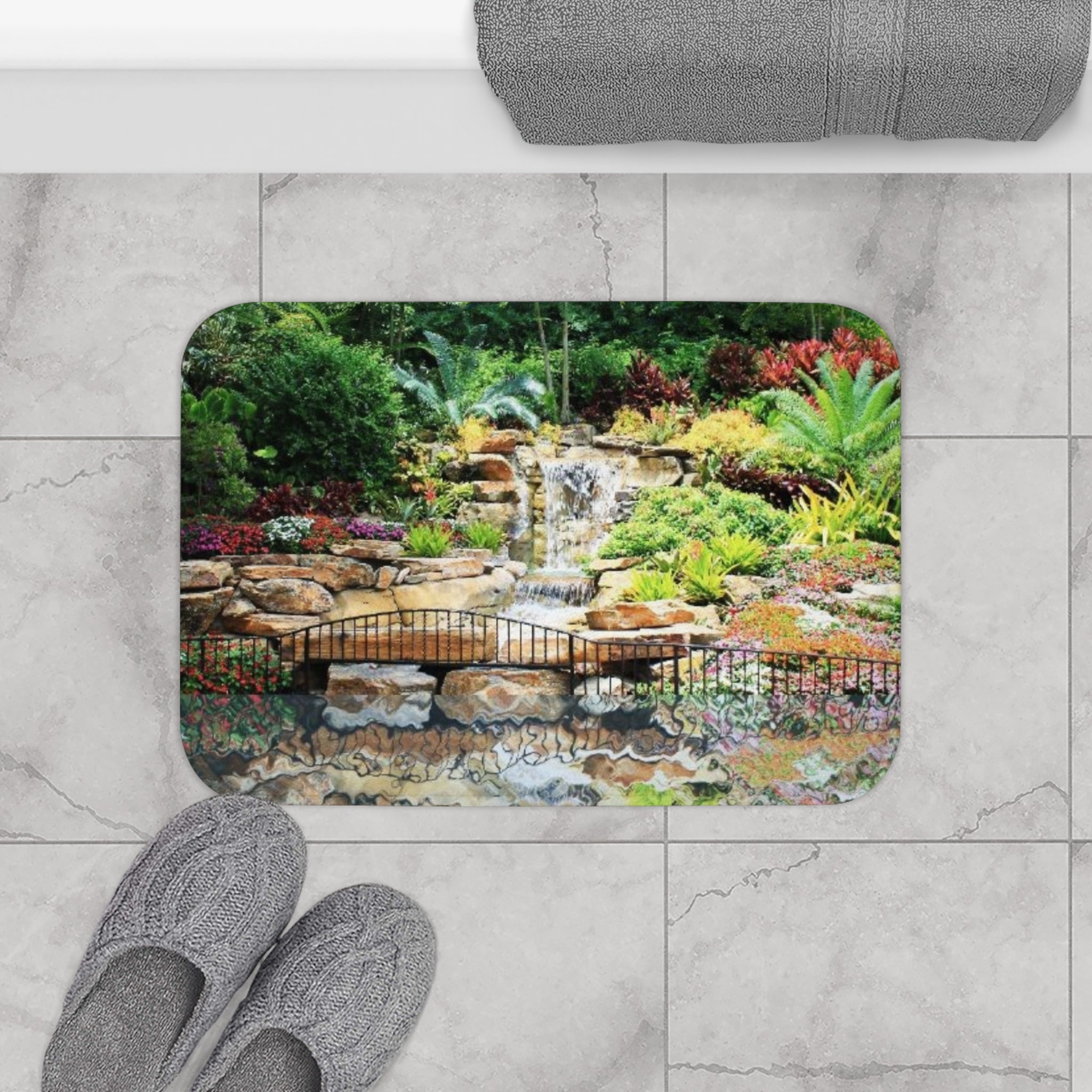 Tropical Waterfall Bath Mat