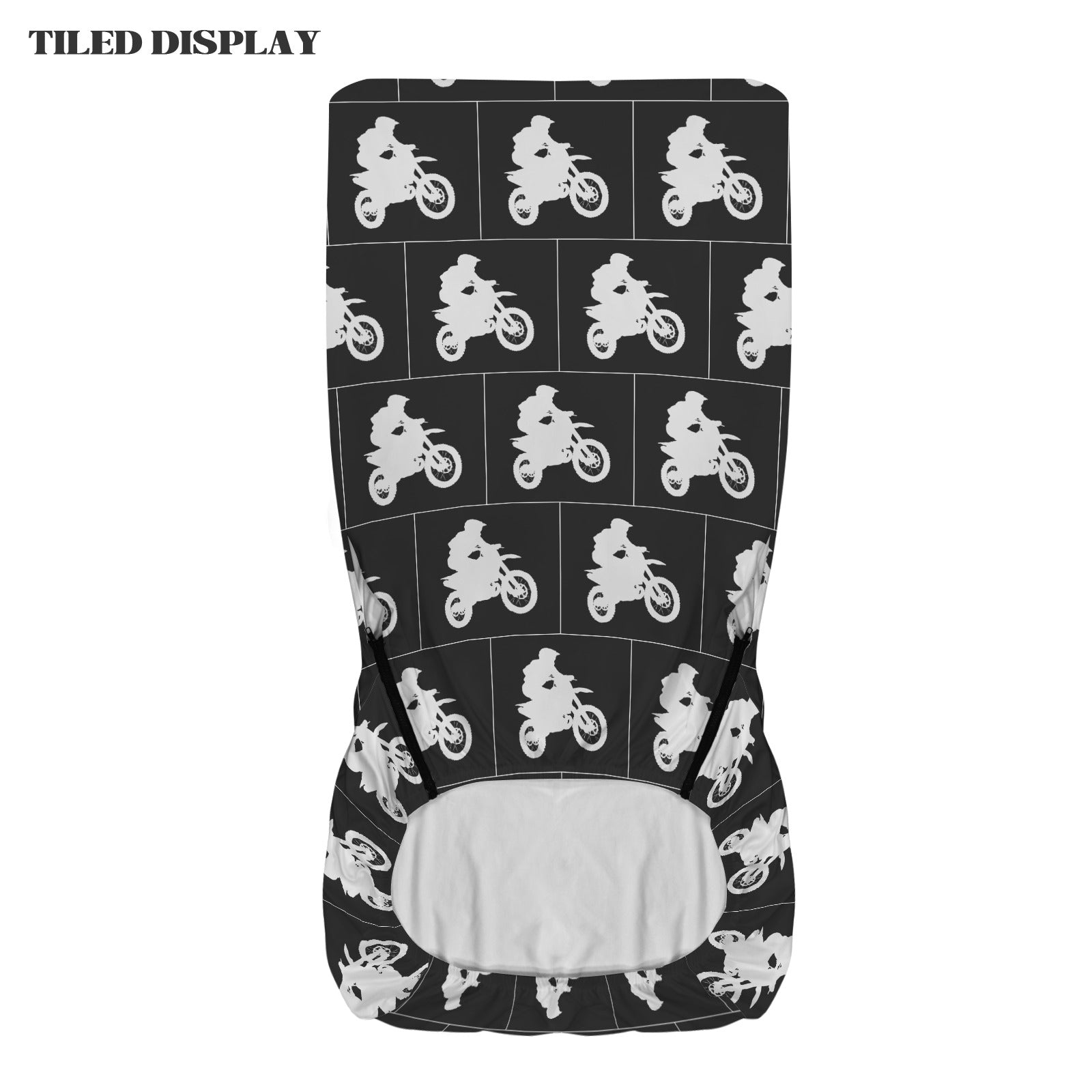 White Motorcycle Design Office Chair Cover (Made in USA)