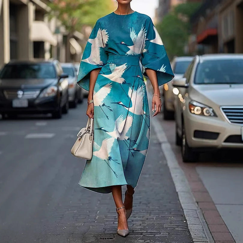 Female Creative Casual Printing Elegant Dress