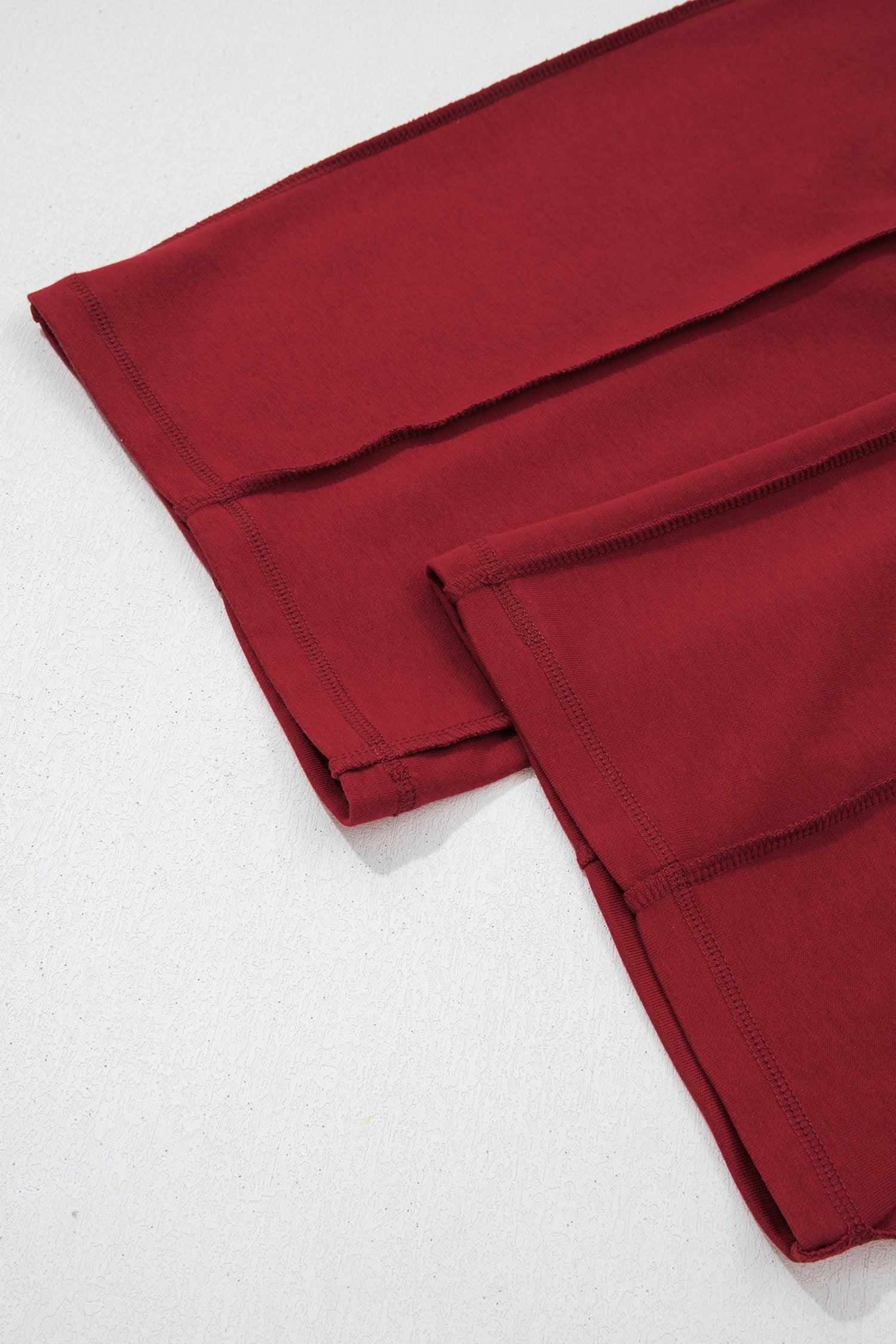 Rose Red Drop Shoulder Boxy Tee and Barrel Pants Set