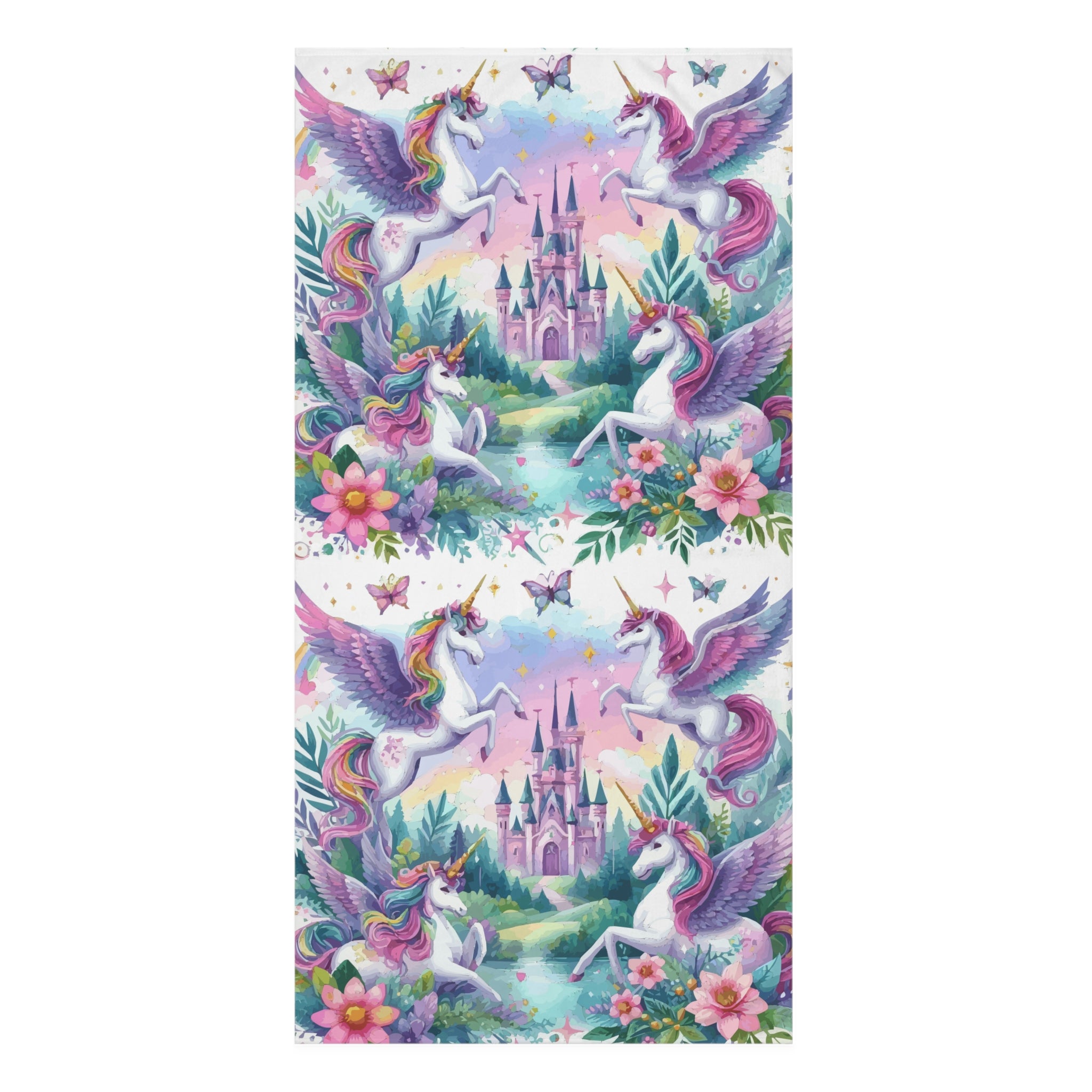 Purple Flying Unicorns Mink-Cotton Towel