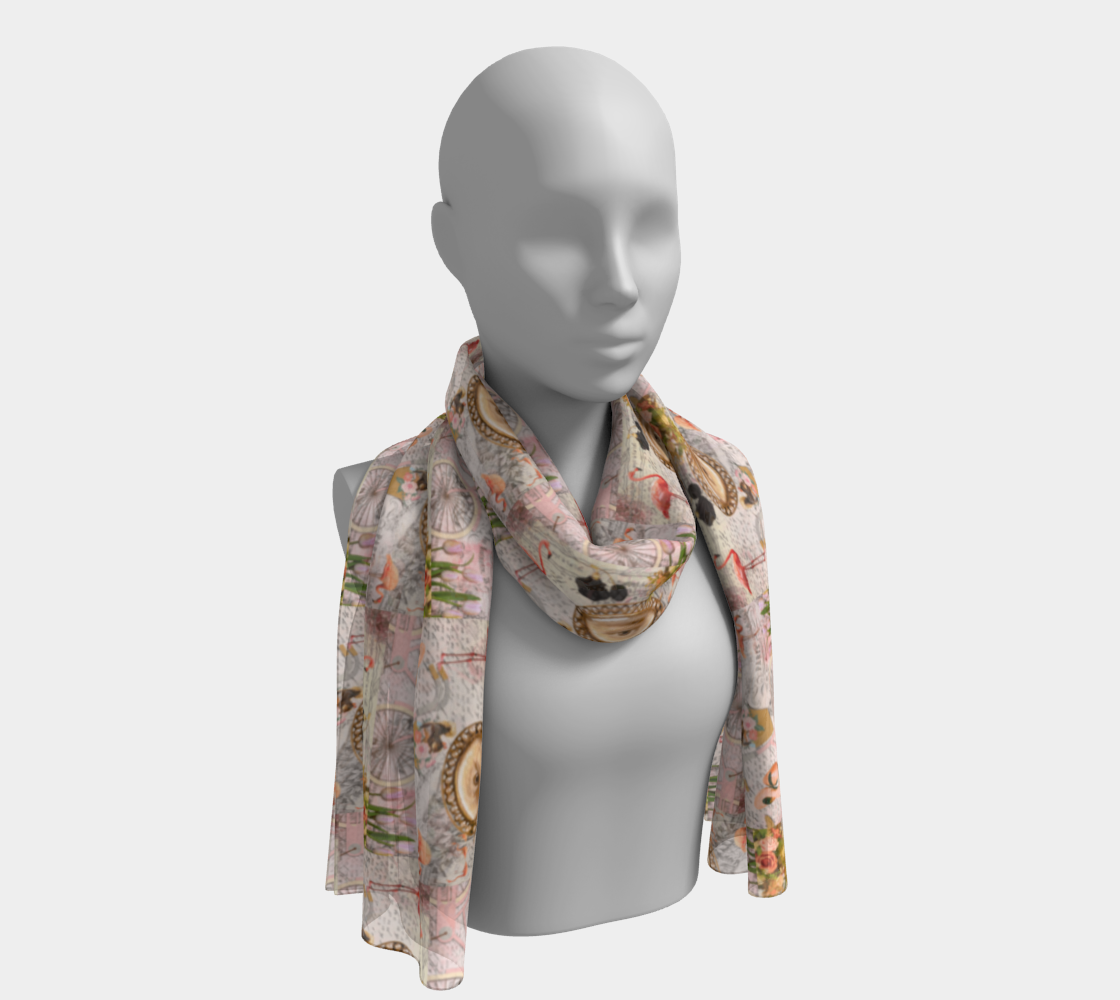 Light Pink Fashion Collage Long Scarf