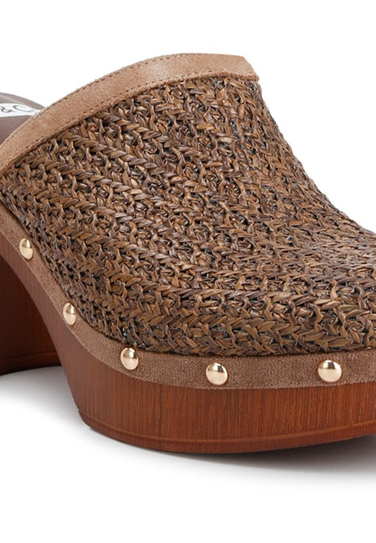 Women's Jeydena Raffia Platform Clogs