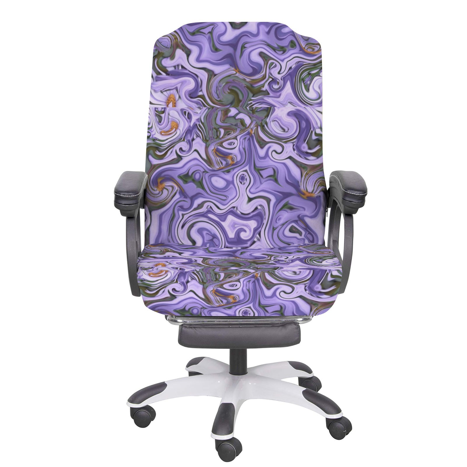 Purple and Grey Marble Office Chair Cover (Made in the USA)