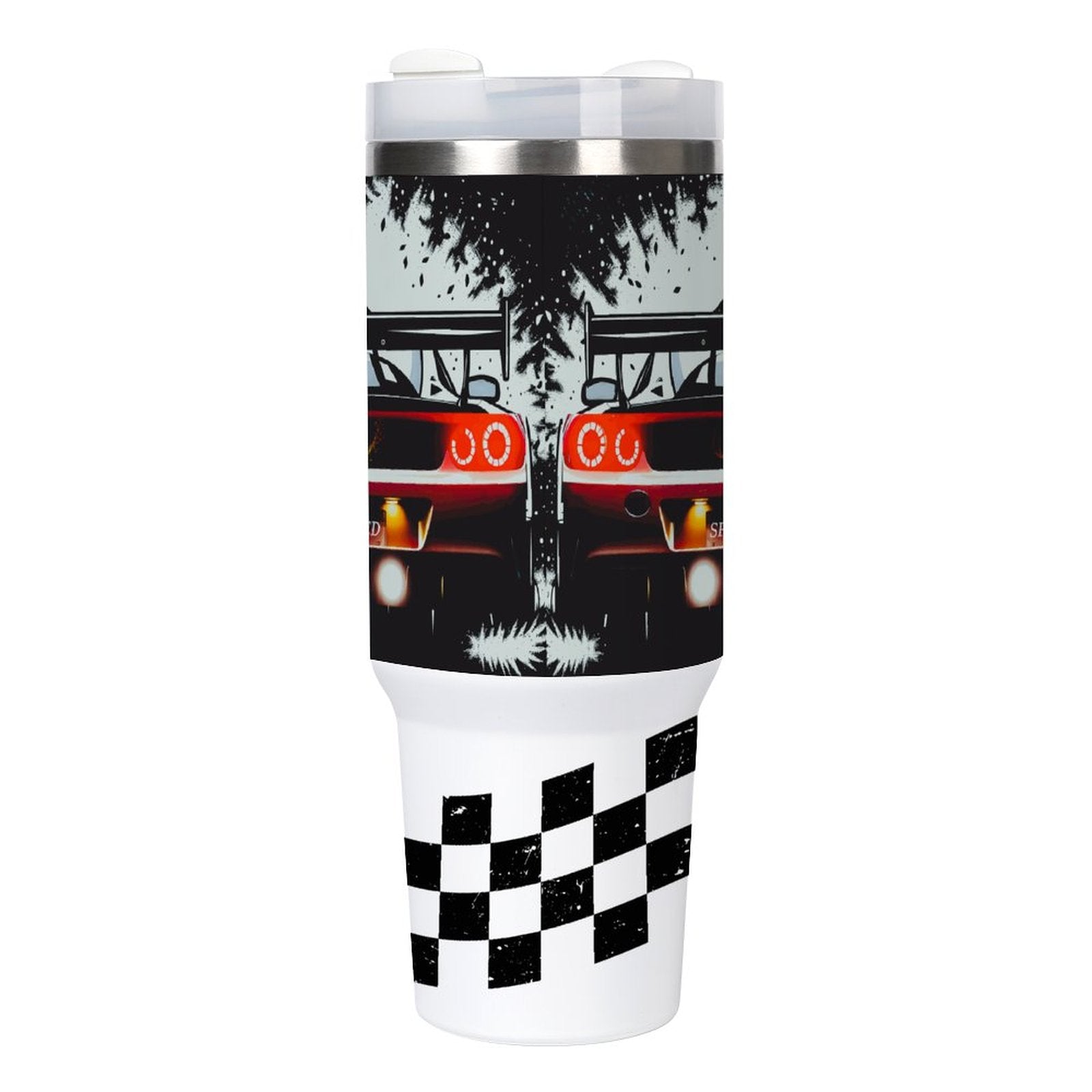 Fast Race Car 40oz Stainless Steel Insulated Tumbler with Handle & Lid (Made in USA)