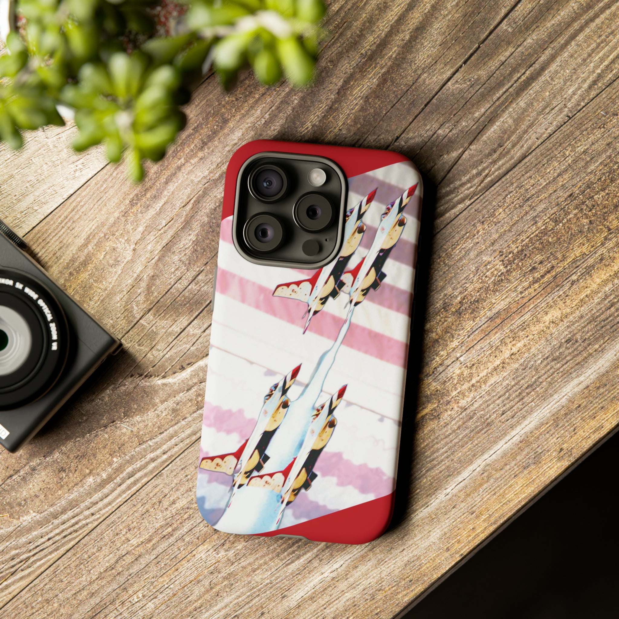 US Fighter Jet Red Tough Phone Case - Shell Design Boutique