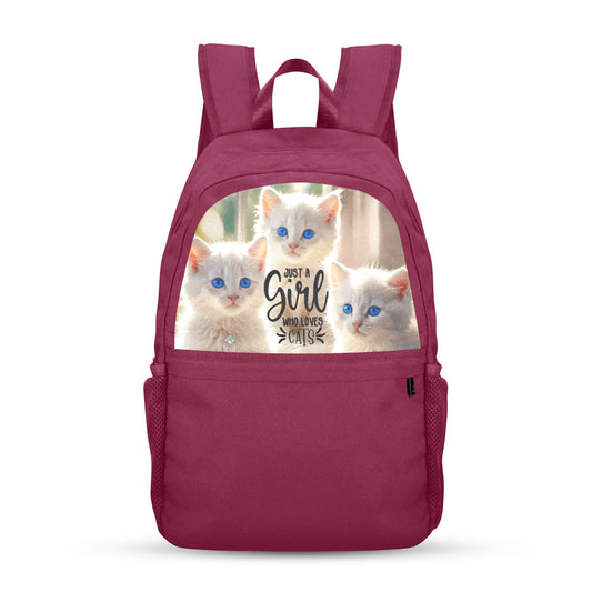 Just a Girl Who Loves Cats Casual Backpack (Upper Part Printing) (Model 1753)
