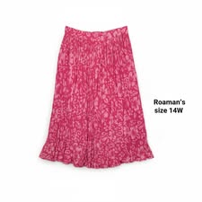 Roaman's 2-piece Pink Floral Skirt Set - size 14W