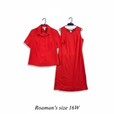 Roaman's Red 2 piece Skirt Outfit - size 16W