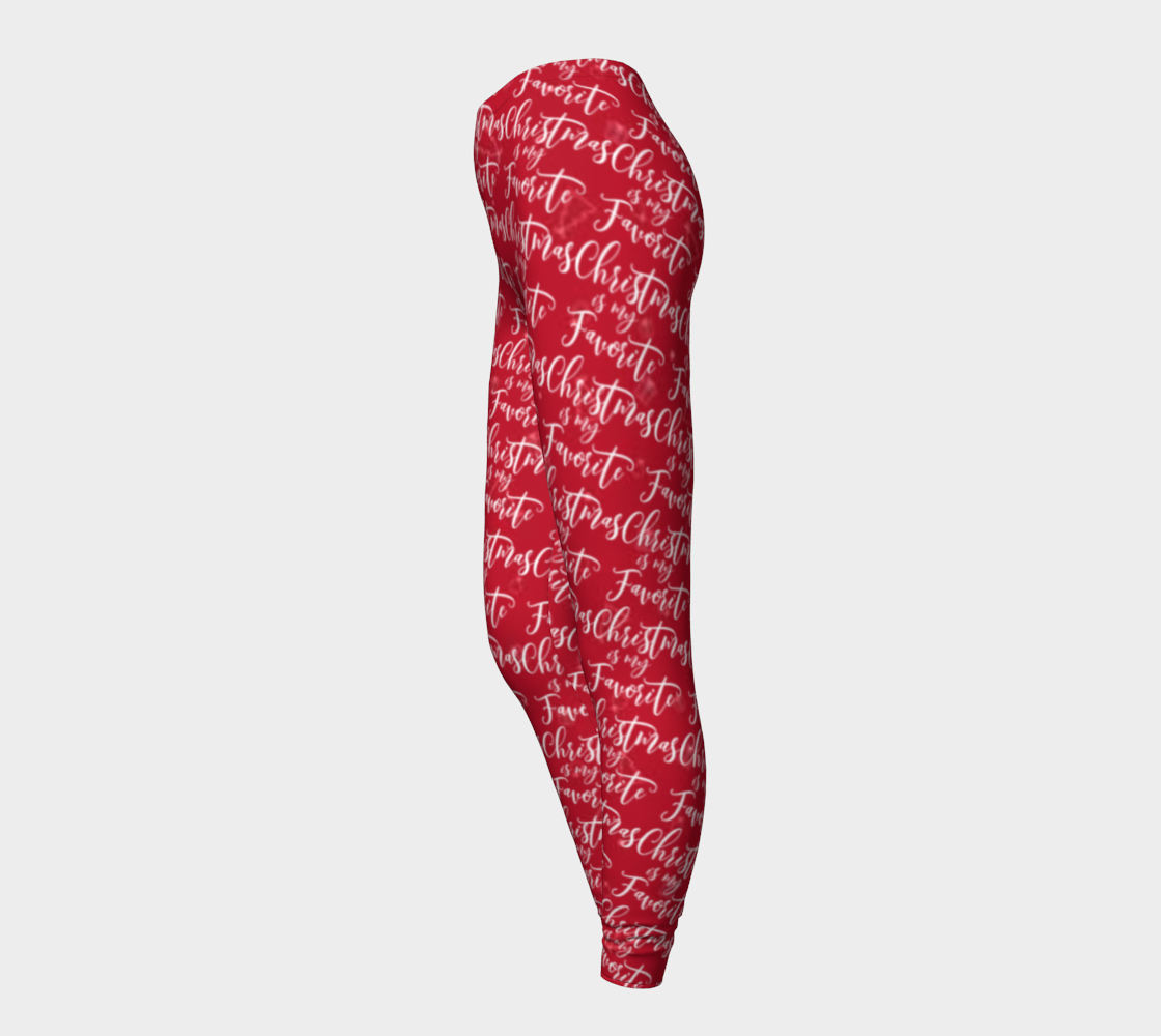 Christmas is My Favorite Time Red Printed Leggings