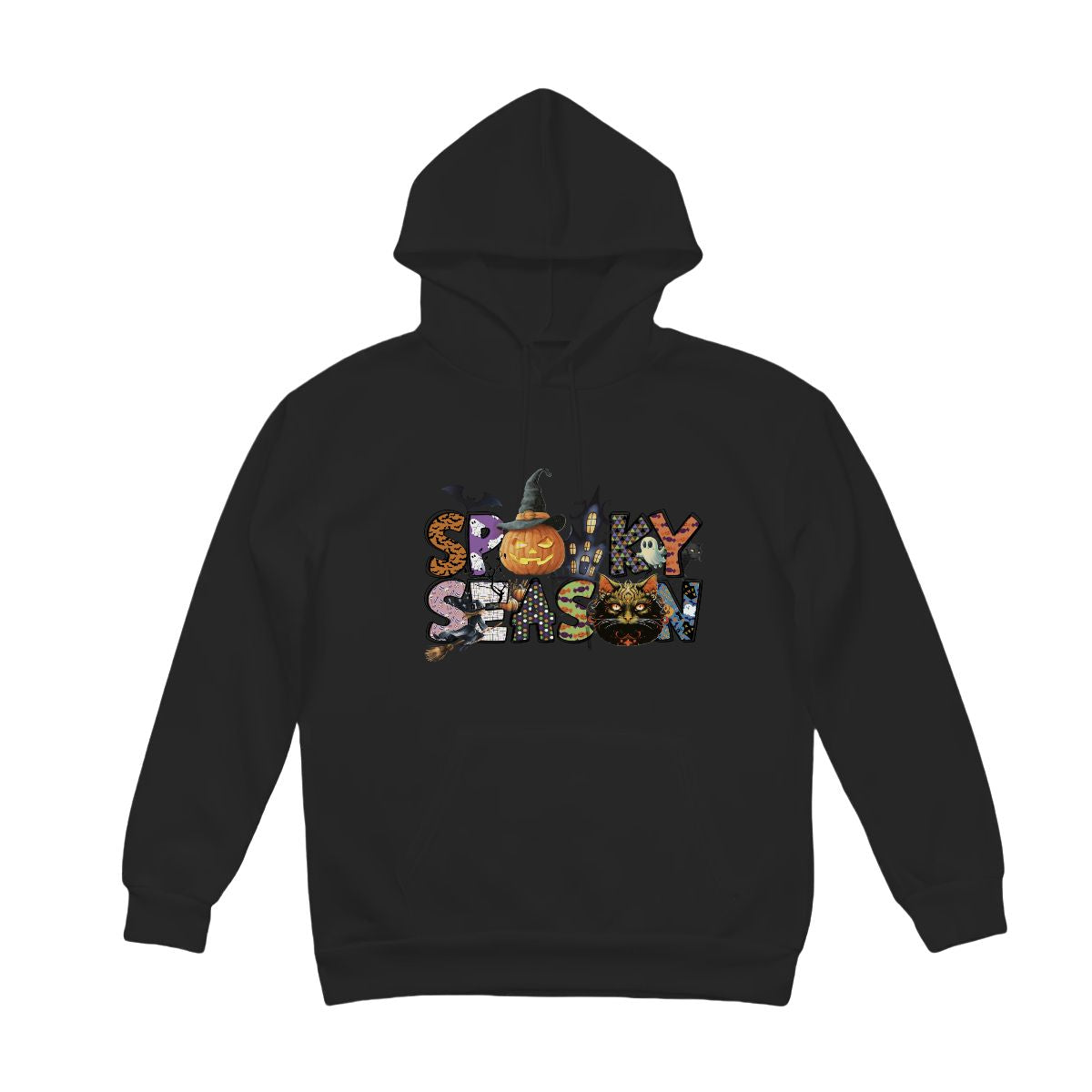 Halloween Spooky Season Unisex Fleece Hoodie with Drawstring
