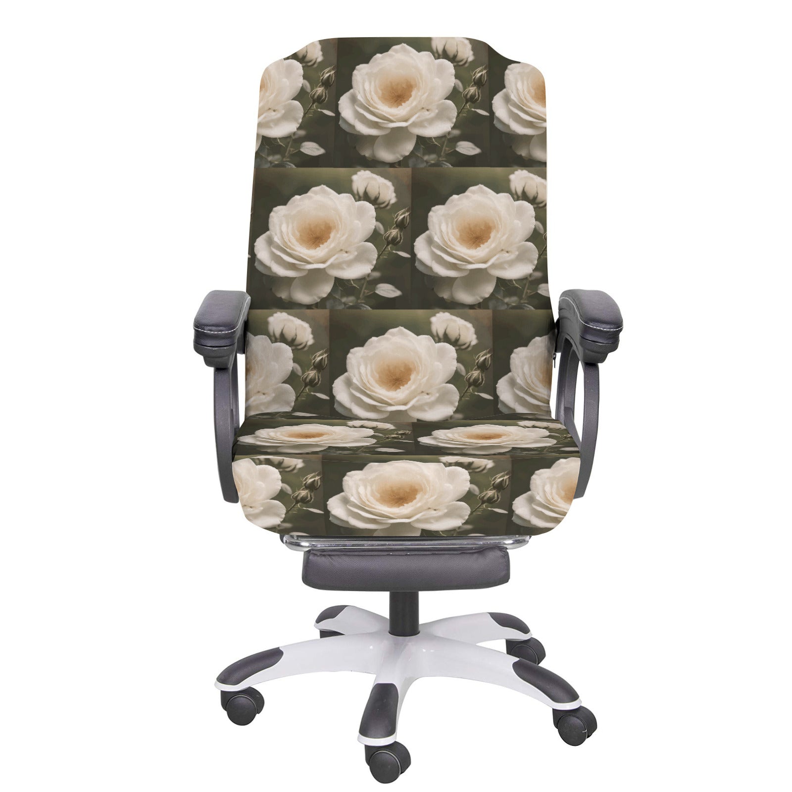 White Roses Office Chair Cover  | Ships from USA