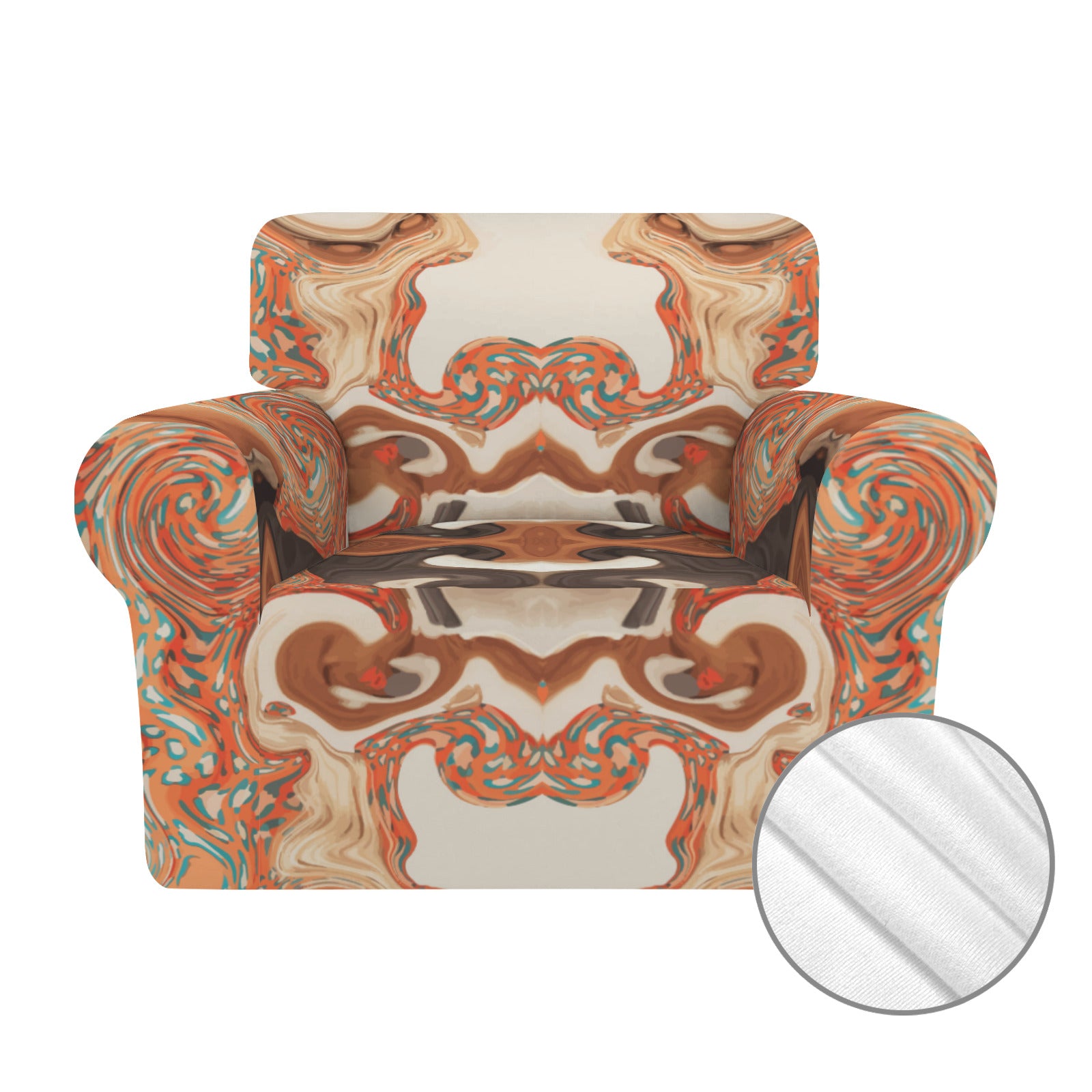Orange Brown Marble Single Seater Sofa Cover | Ships from USA
