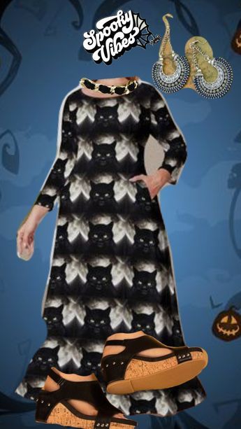 Spooky Vibes Black Cat Dress Bundle