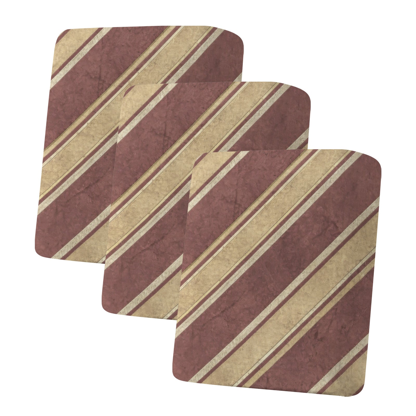 Christmas Red and Gold Stripes Sofa Cushion Slip Cover - Pack of 3