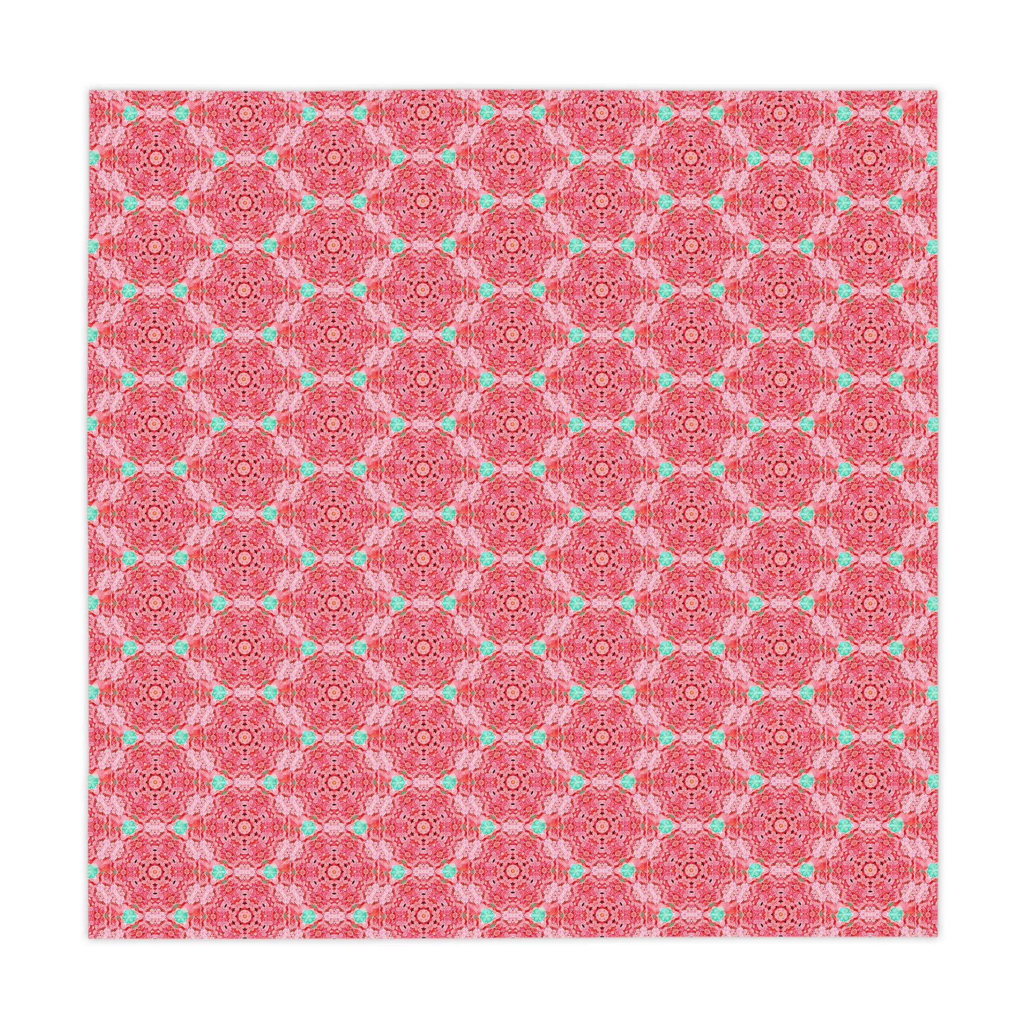 Pink and Green Floral Pattern Tablecloth - Shell Design Boutique