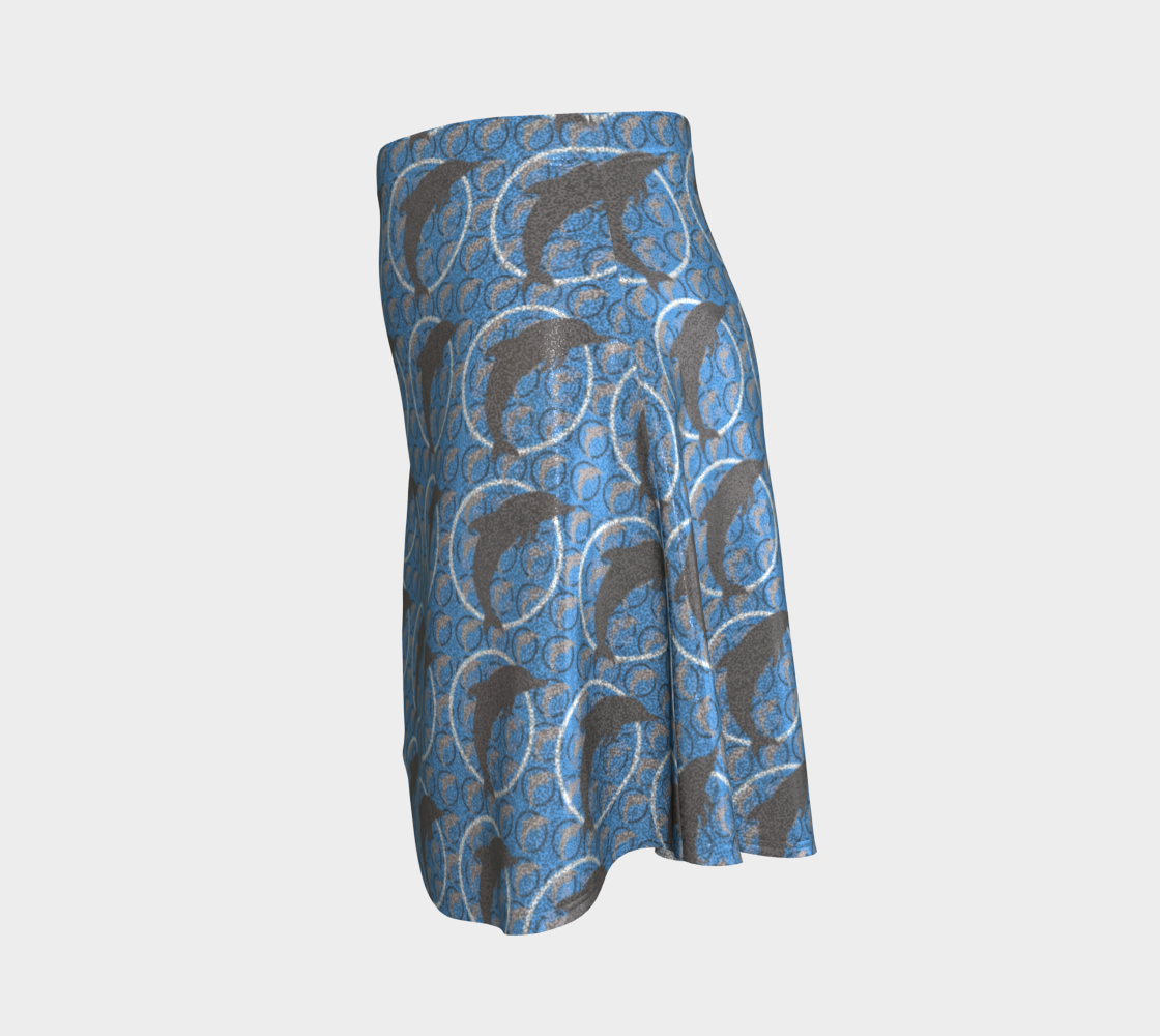 Dancing Dolphins Flared Short Skirt